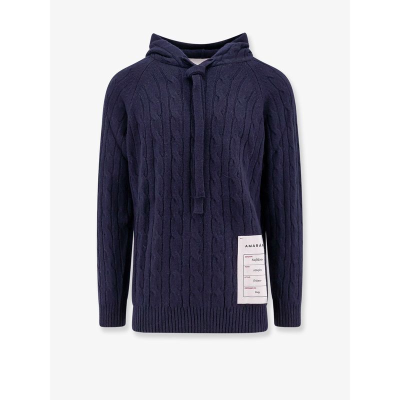 Amaranto Men Wool And Cashmere Sweater With Logoed Label